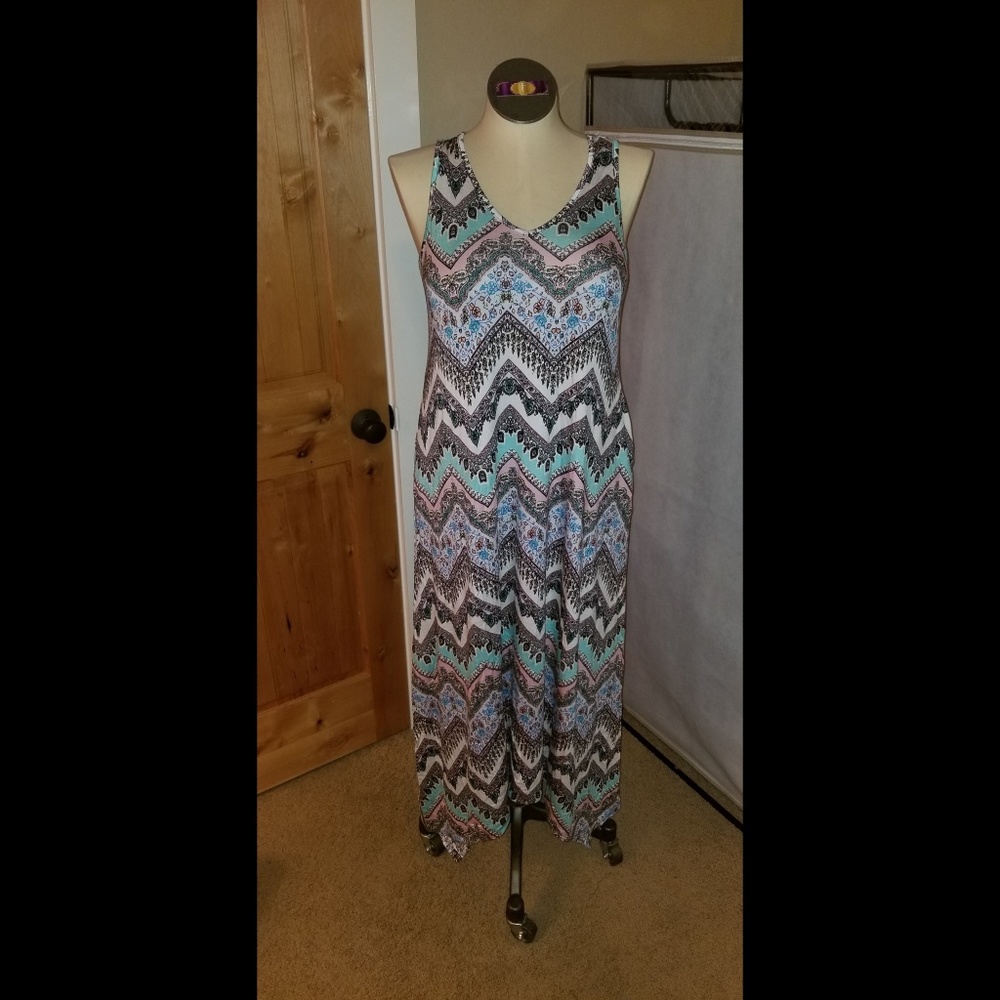 Bohemian Asymmetrical Hem Maxi Dress